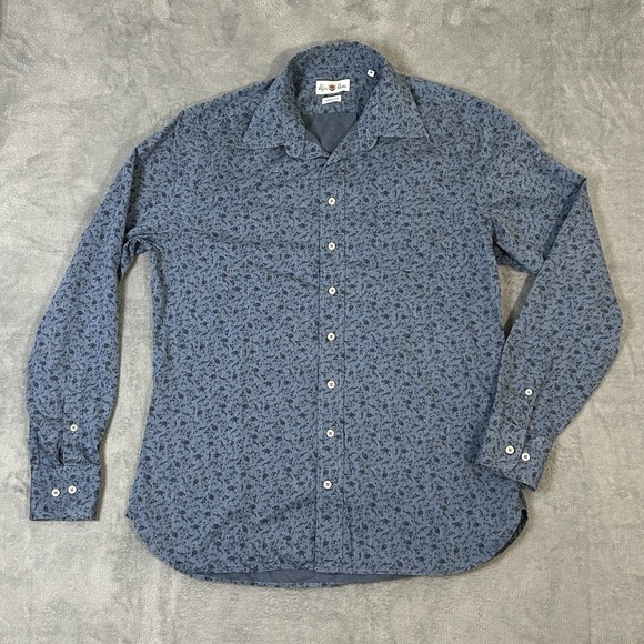 Alan Paine Other - Alan Paine England Men's M Blue Floral Cotton Button Down Shirt Updated Fit